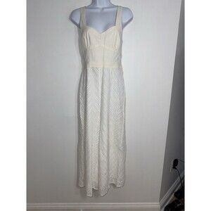 Anthropologie ett:twa Alice Eyelet Cropped Jumpsuit White Women Size 4